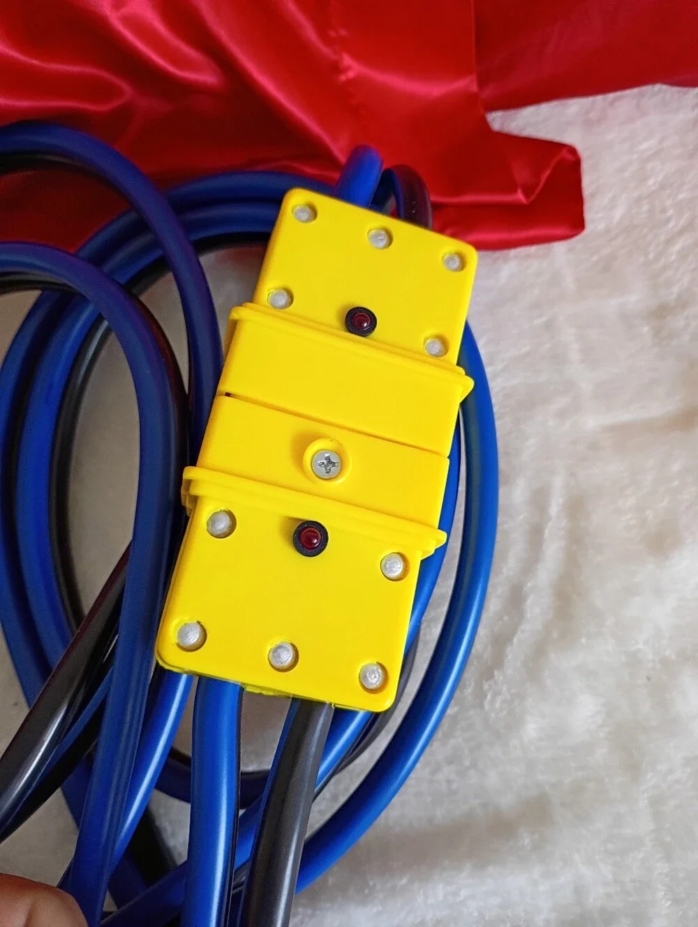 Universal Blue and Black Heavy-Duty Jump Starter Cables with Yellow Connector